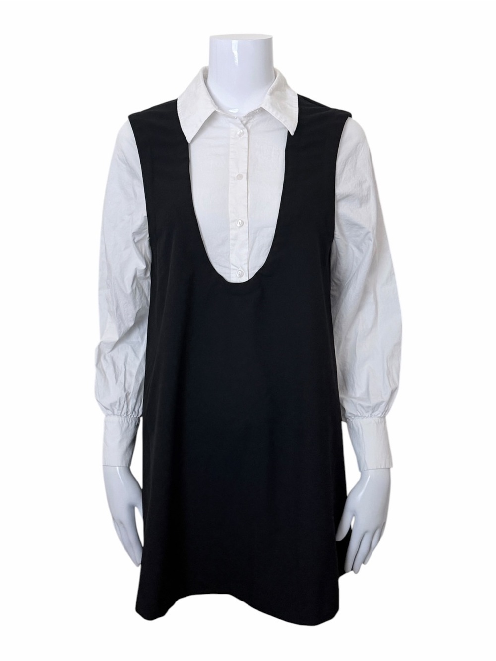 Anthropologie Twofer Pinafore Mini Dress Size XS - Picture 2 of 8